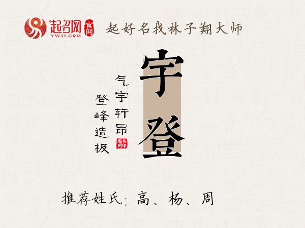 宇登名字寓意